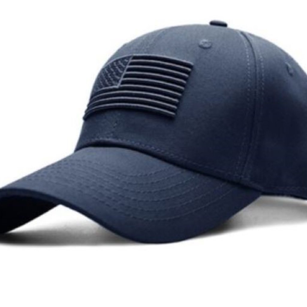 Navy Blue American Flag Embroidered Baseball Cap  Us Flag Hat Adjustable